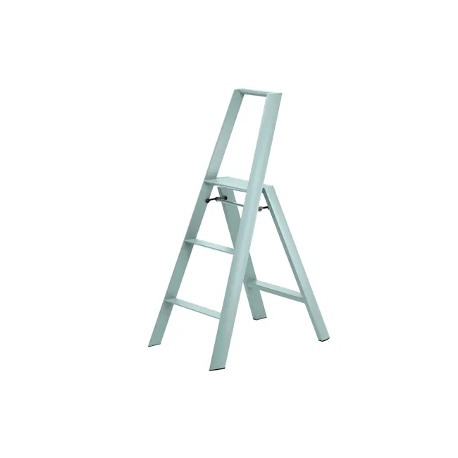 Hasegawa Lucano Aluminium 3 Step Ladder - Dusty Mint - 1 - Ladder, ladder stand, metal ladder, light blue ladder, step