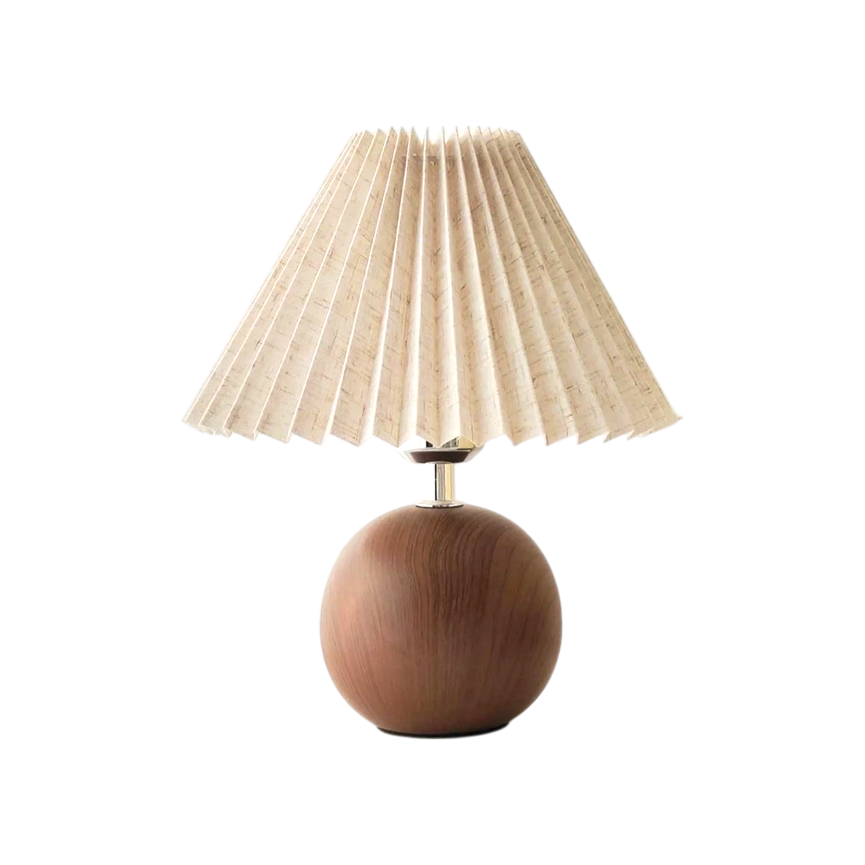 Tavian Pleated Table Lamp - Walnut