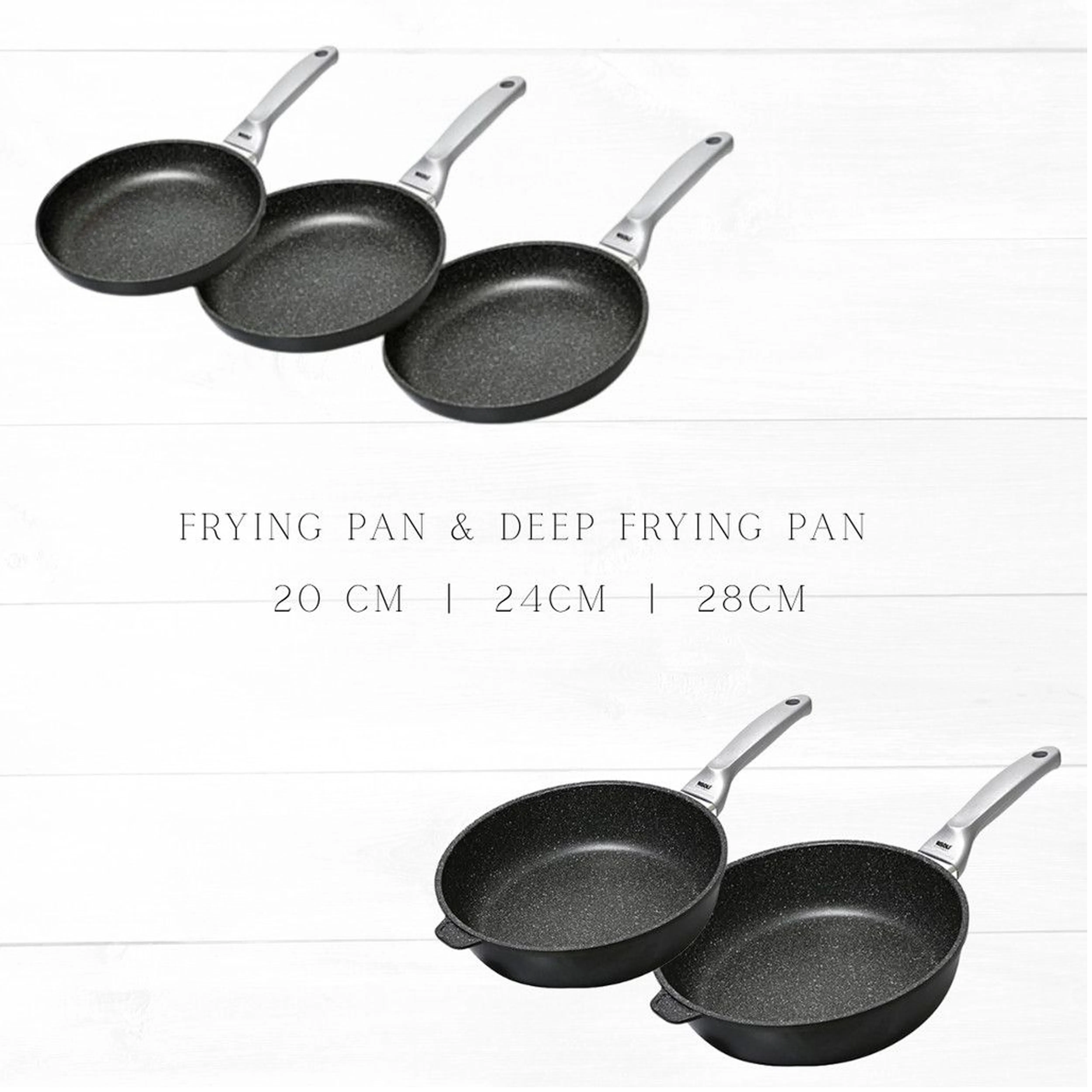 Risoli Frying Pan Premium Induction Granito Hardstone (3 Sizes) *Free Kitchen Tools Set* - 7