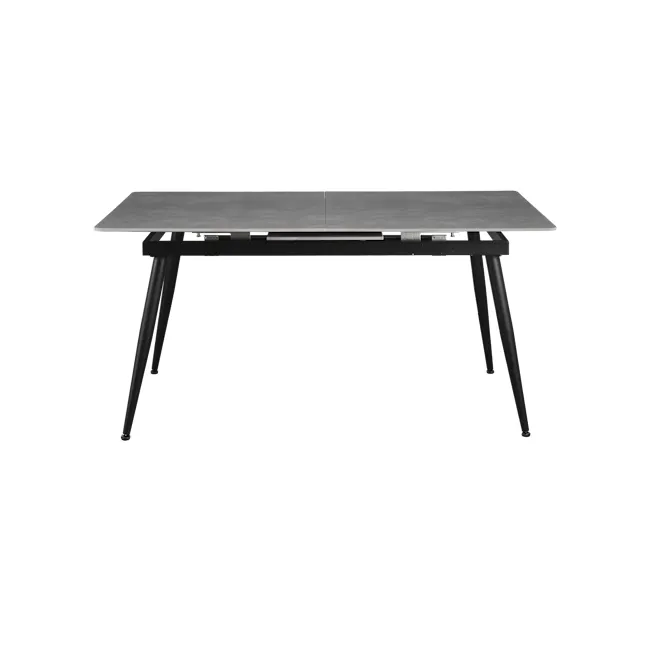 Syla Extendable Dining Table 1.6m-2m in Concrete Grey (Sintered Stone) with Jorge Bench 1.5m and 2 Santiago Dining Chair in Beige (Faux Leather) - 4