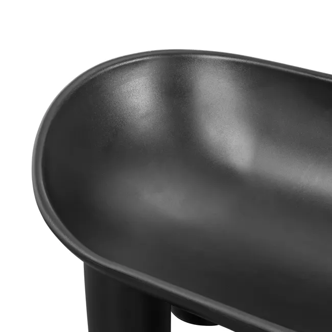 Kibo Lounge Scoop Bench - Black - 8 - Sleek, matte black frying pan with ergonomic handle, Modern, minimalist black cookware