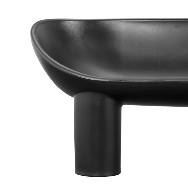 Kibo Lounge Scoop Bench - Black - 7 - Sleek, modern black bench with smooth curves, Minimalist black bench with rounded