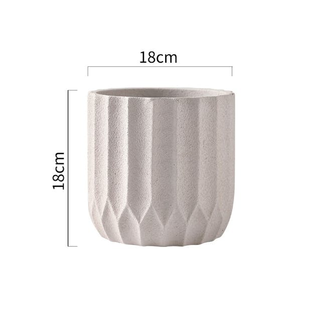 Primrose Ceramic Pot - White - 4