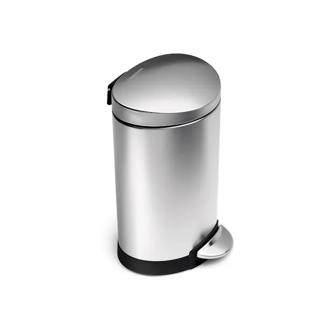 simplehuman Semi-Round Step Bin 6L - Silver - 1