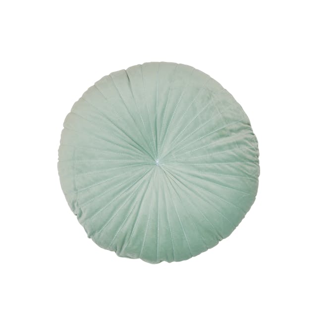 Fenni Round Velvet Cushion - Mint - 0