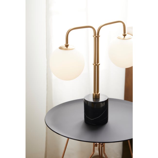 Elios Duo Marble Table Lamp - Black - 1