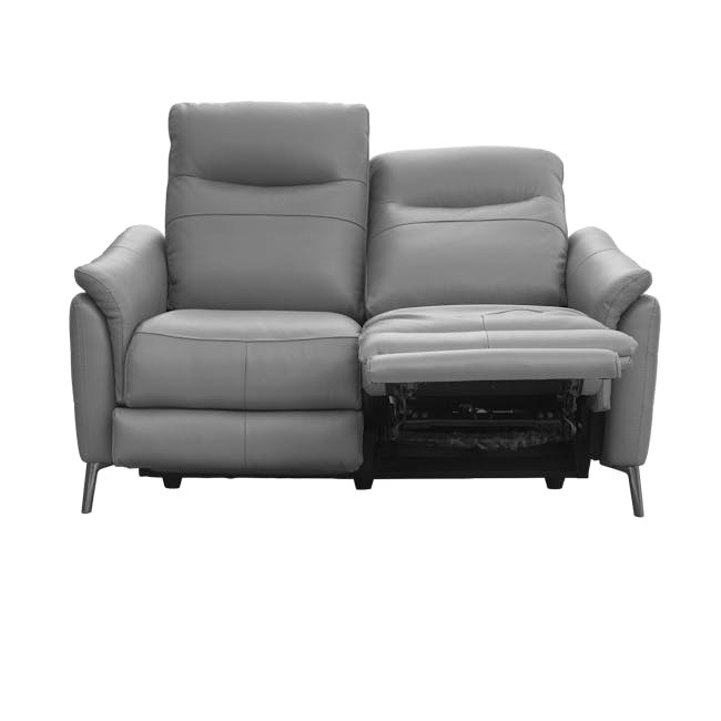 (As-is) Oskar 2 Seater Recliner Sofa - Flint Grey (Genuine Cowhide + Faux Leather) - 10