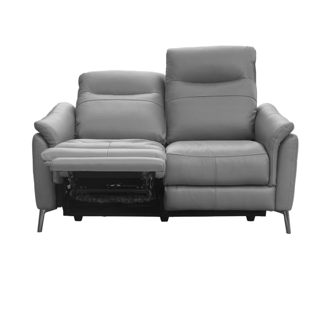 (As-is) Oskar 2 Seater Recliner Sofa - Flint Grey (Genuine Cowhide + Faux Leather) - 11