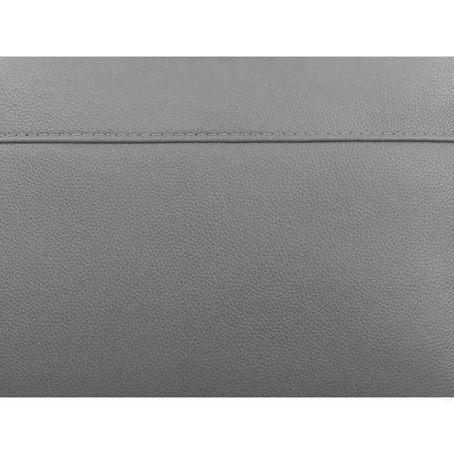 Oskar 2 Seater Recliner Sofa - Flint Grey (Genuine Cowhide + Faux Leather) - 14
