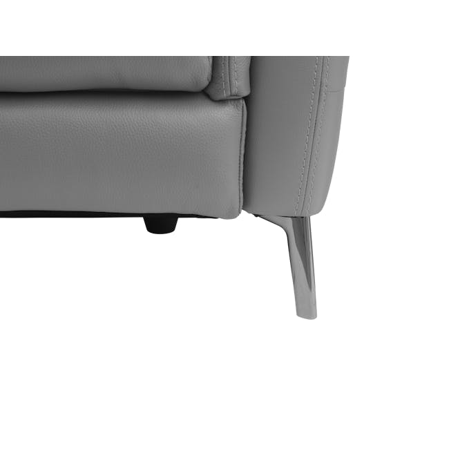 Oskar 3 Seater Incliner Sofa with Oskar 2 Seater Incliner Sofa - Flint Grey (Genuine Cowhide + Faux Leather) - 17