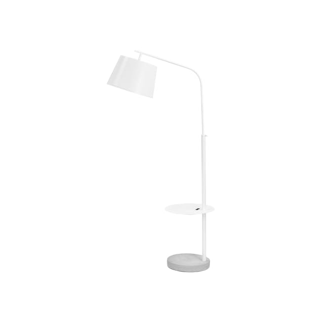 Hudson Floor Lamp with USB Port - White - 0