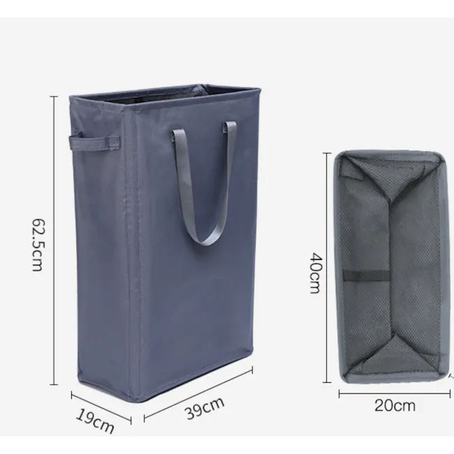 Mason Slim Laundry Hamper - Beige - 9 - Large tote bag, 5 cm x 39 cm, navy blue, 19 cm x 39 cm, 20 cm x 40 cm, 39 cm x 40
