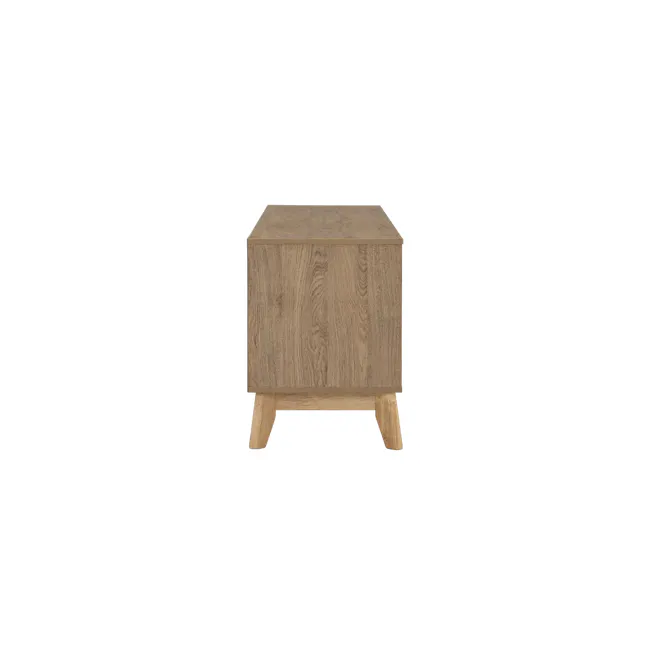 Herschel TV Console 1.8m - Natural - 7 - Wooden side table with natural wood finish, rectangular shape, light brown color