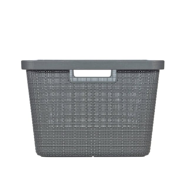 Jute Laundry Basket 46L - Grey - 2