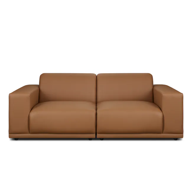 (As-is) Milan Left Arm Unit - Caramel Tan (Faux Leather) - 7