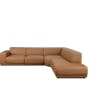 Milan 3 Seater Sofa with Ottoman - Caramel Tan (Faux Leather) - 9