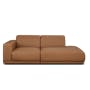 Milan 4 Seater Sofa with Ottoman - Caramel Tan (Faux Leather) - 13