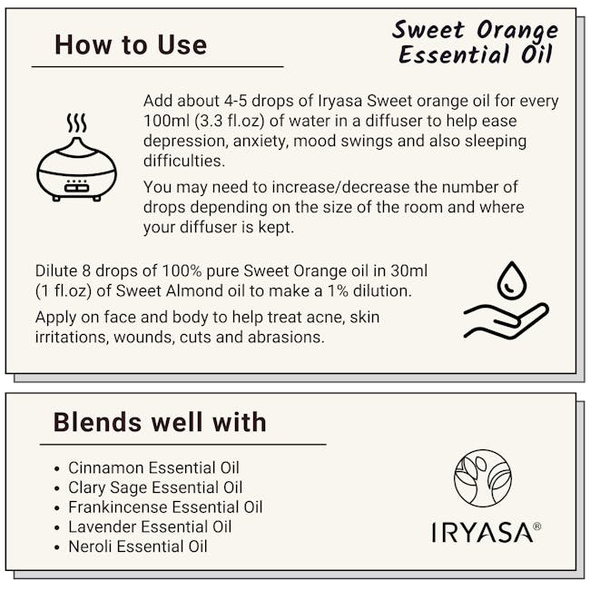 Iryasa Organic Sweet Orange Essential Oil - 7
