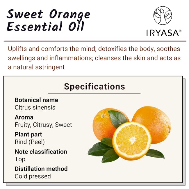 Iryasa Organic Sweet Orange Essential Oil - 6