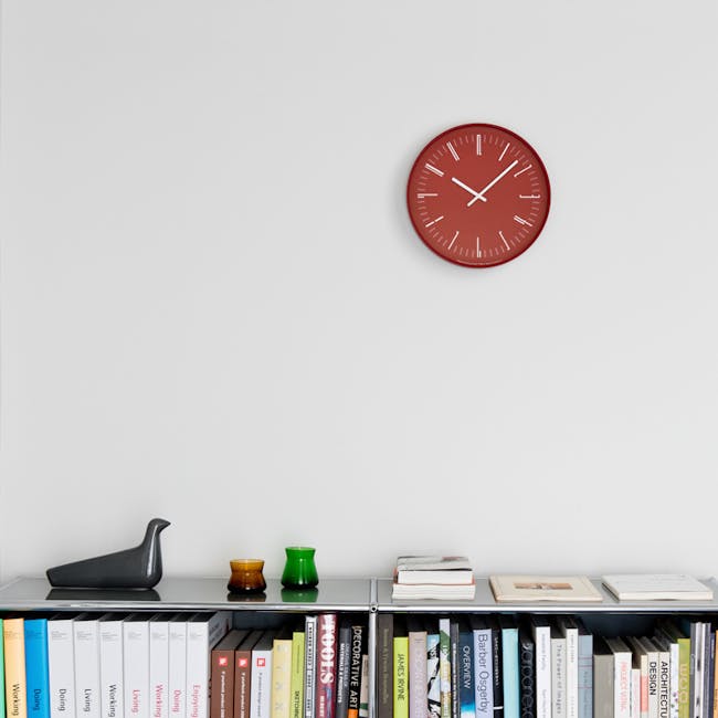 Draw Wall Clock (Flat) -Red - 1