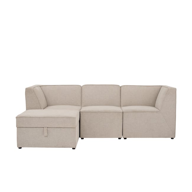 Tony 3 Seater Sofa with Storage Ottoman - 0