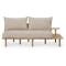 Nara 2 Seater Sofa with Side Table - Beige - 0