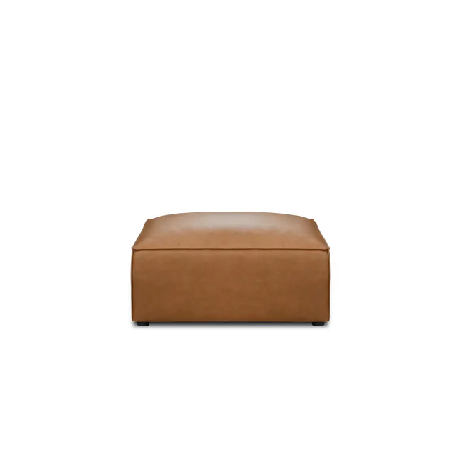 (As-is) Everest Ottoman - Saddle Tan (Premium Aniline Leather) - 1