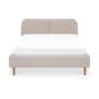 Nolan Queen Bed in Oatmeal with 2 Miah Bedside Table in White - 2
