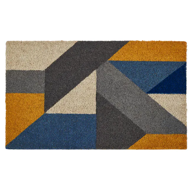 Alexander Coir Door Mat - 1 - Modern geometric pattern, abstract design, colorful geometric shapes, abstract art, abstract