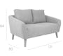 Hana 2 Seater Sofa - Light Grey - 11