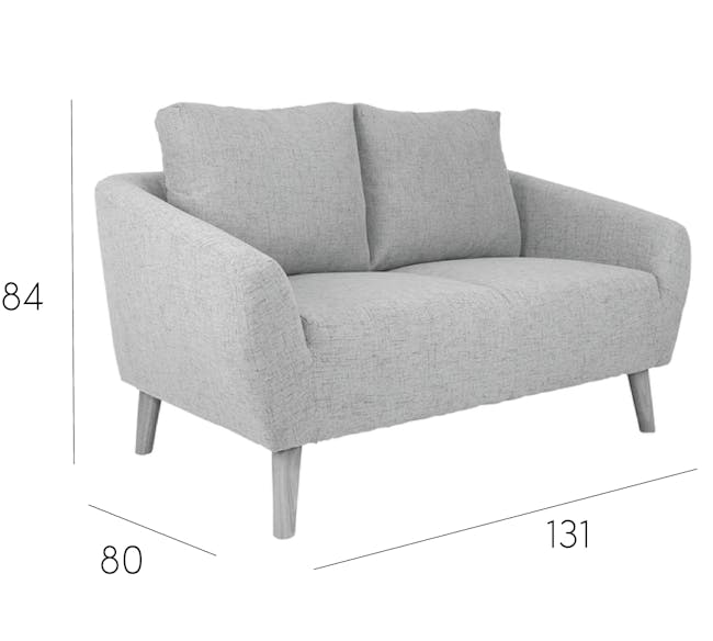 Hana 2 Seater Sofa with Hana Armchair - Light Grey - 17