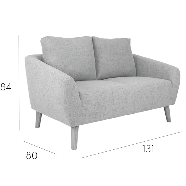 Hana 2 Seater Sofa with Hana Armchair - Light Grey - 17