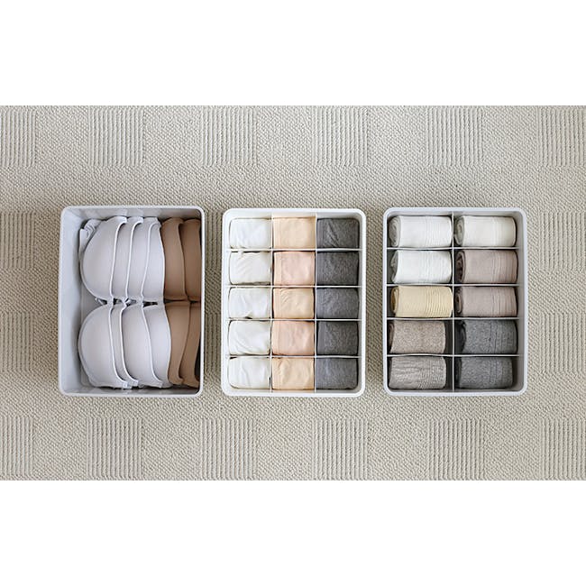 Paxton Compartment Box (Set of 3) - Light Grey - 1