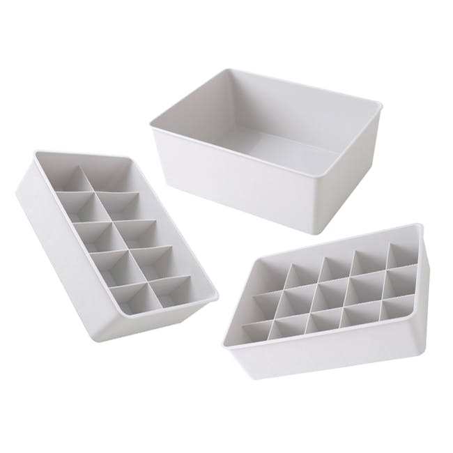 Paxton Compartment Box (Set of 3) - Light Grey - 0