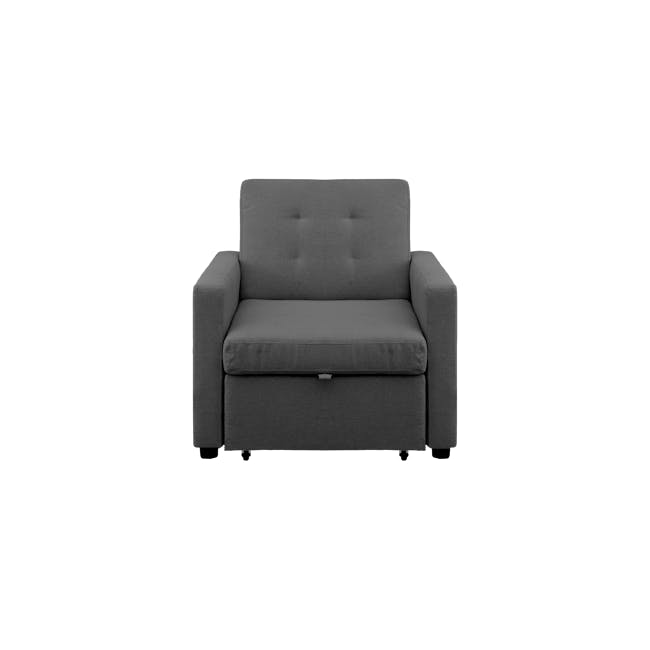 Mason Sofa Bed - Graphite - 1 - Grey upholstered armchair, modern design, comfortable seating, minimalist style, sleek