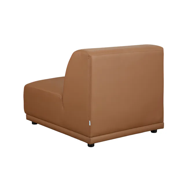 Milan 4 Seater Corner Extended Sofa - Caramel Tan (Faux Leather) - 22 - Leather sofa, brown leather, modern design