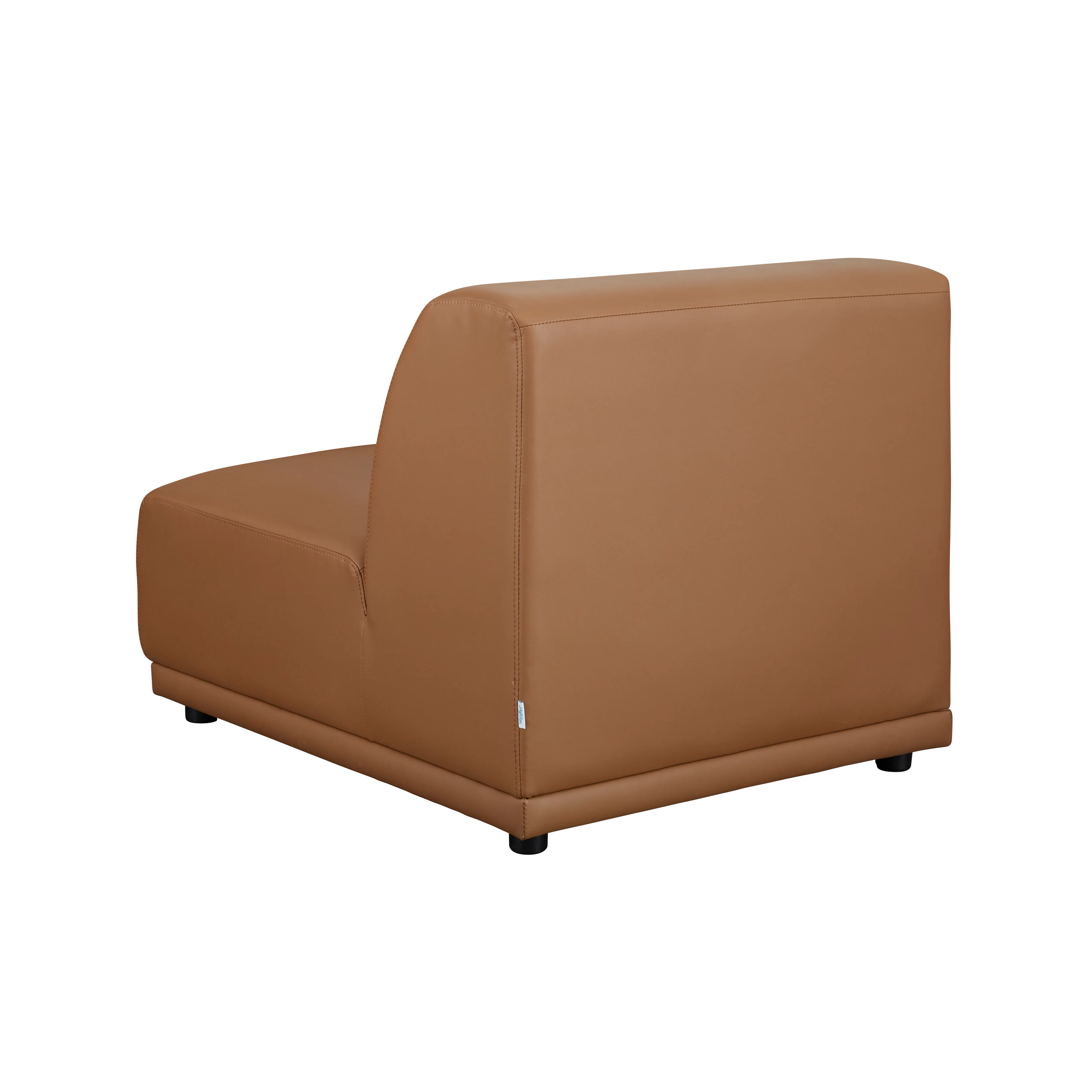 Milan 4 Seater Sofa - Caramel Tan (Faux Leather) - 18 - Leather sofa, brown leather, modern design, comfortable seating