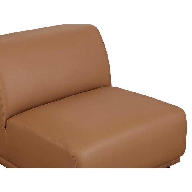 Milan 4 Seater Sofa - Caramel Tan (Faux Leather) - 20 - Leather sofa, brown leather upholstery, smooth texture, high-quality