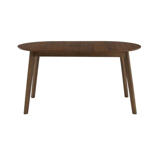 Werner Oval Extendable Dining Table 1.5m-2m - Walnut - 10 - Wooden table with curved legs, minimalist design, natural wood