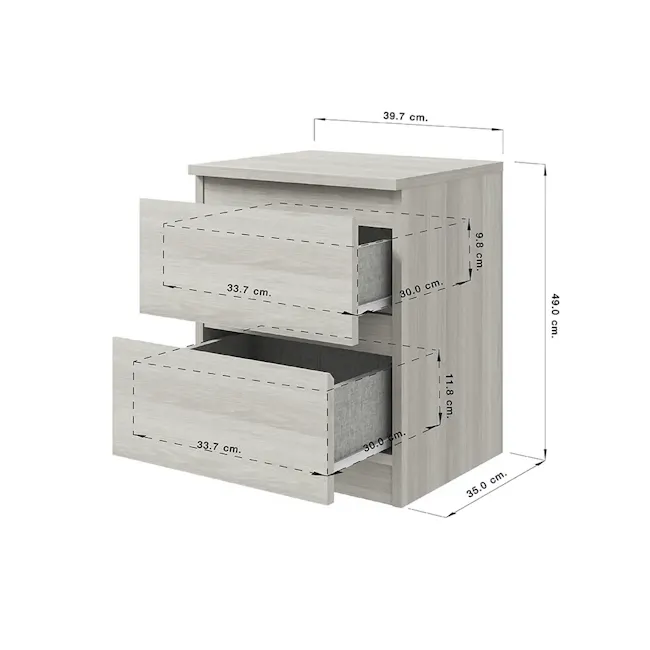 Manis Bedside Table - White - 7