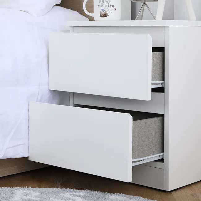 Manis Bedside Table - White - 5