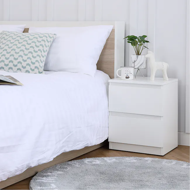 Manis Bedside Table - White - 4