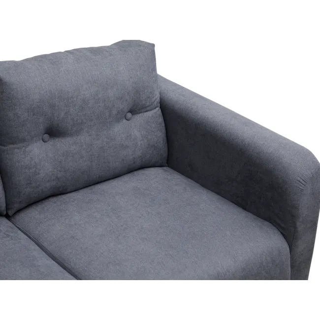 Bennett 3 Seater Sofa with Bennett 2 Seater Sofa - Midnight - 11 - Grey upholstered sofa, modern design, textured fabric