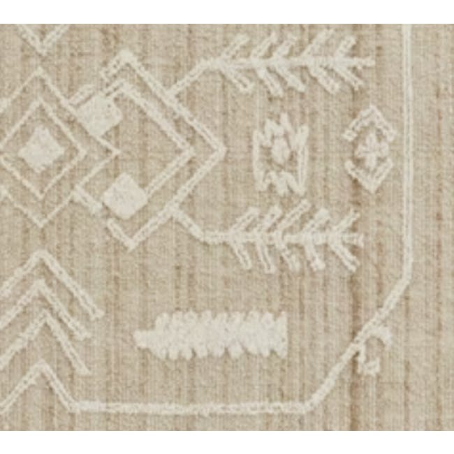 Gleben Textured Wool Rug - Beige - 2