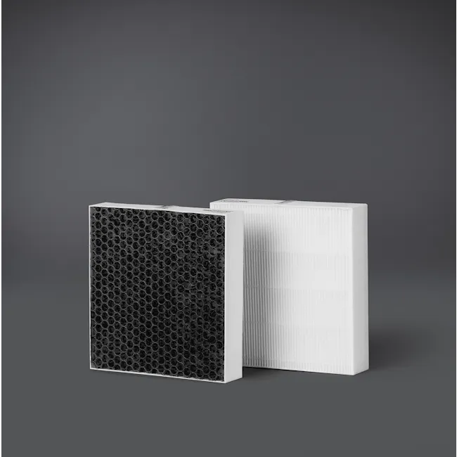 Blueair DustMagnet 5240i - 6 - Sleek, modern air filters with black honeycomb mesh design, White, ribbed air filters with