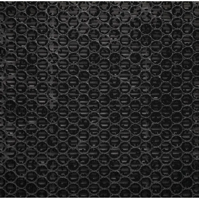 Blueair DustMagnet 5240i - 7 - Black mesh texture, Hexagonal pattern design, Grid-like structure, Dark, intricate design