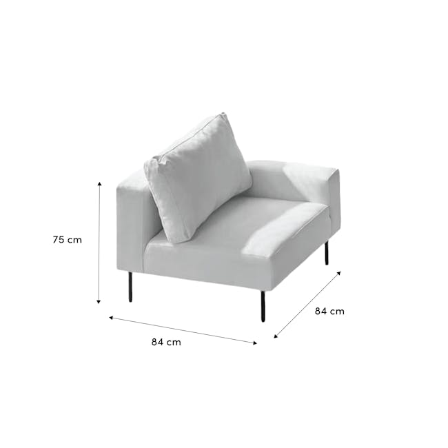 Lusa 3 Seater Sofa - Ivory (Pet Friendly) - 29 - Modern minimalist white sofa, 75 cm height, 84 cm seat width, 84 cm