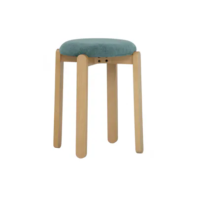 Opal Stool - Natural, Ocean Green
