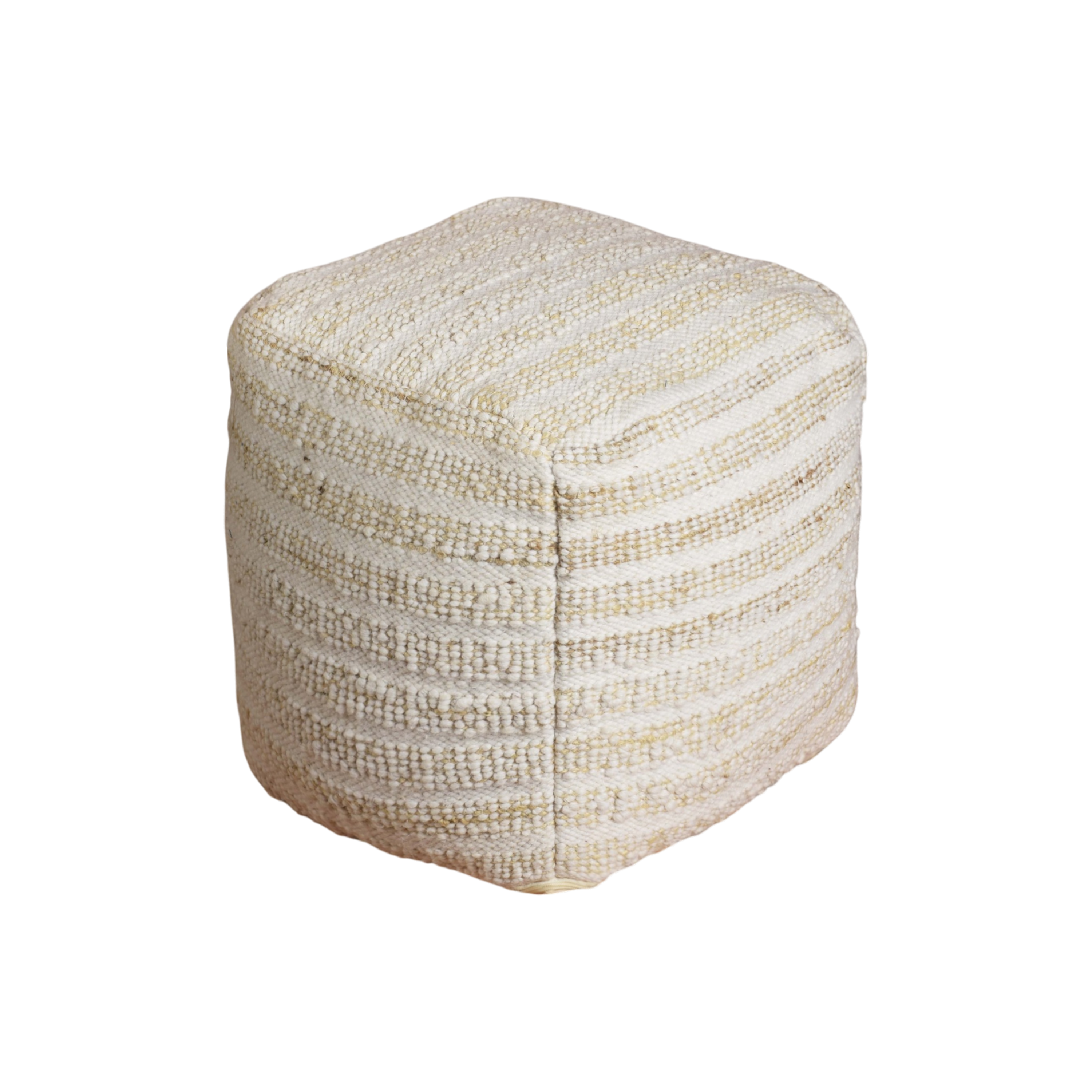 Beii Wool Jute Pouf