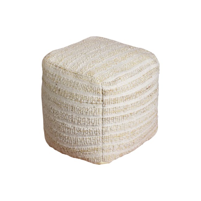Beii Wool Jute Pouf - 1